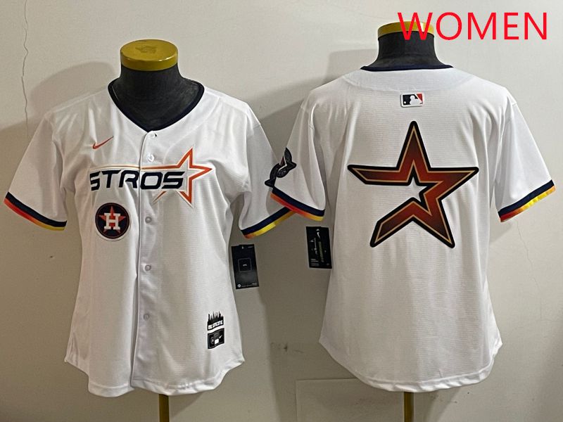 Women Houston Astros Blank White three generations Joint Name Nike 2025 MLB Jersey style 15->women mlb jersey->Women Jersey
